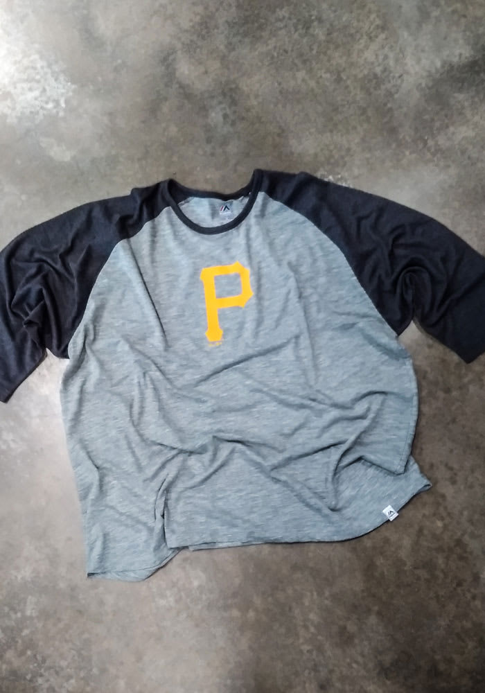 Pittsburgh Pirates Mens Black Wordmark Big and Tall Long Sleeve T-Shirt