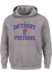 Detroit Pistons Mens Grey Team Big and Tall Hooded Sweatshirt