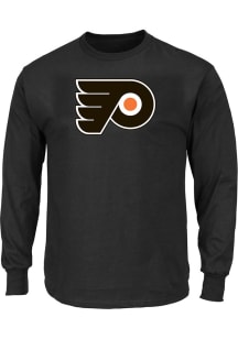 Philadelphia Flyers Mens Black Wordmark Big and Tall Long Sleeve T-Shirt