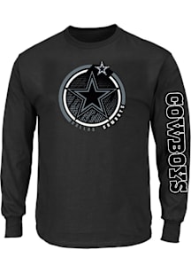 Dallas Cowboys Mens Black Wordmark Big and Tall Long Sleeve T-Shirt