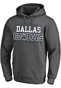 Dallas Cowboys Mens Charcoal Team Big and Tall Hooded Sweatshirt