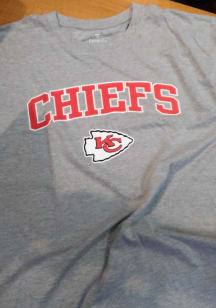 Kansas City Chiefs Mens Grey Arched Wordmark Big and Tall T-Shirt