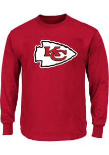 Kansas City Chiefs Mens Red Logo Big and Tall Long Sleeve T-Shirt