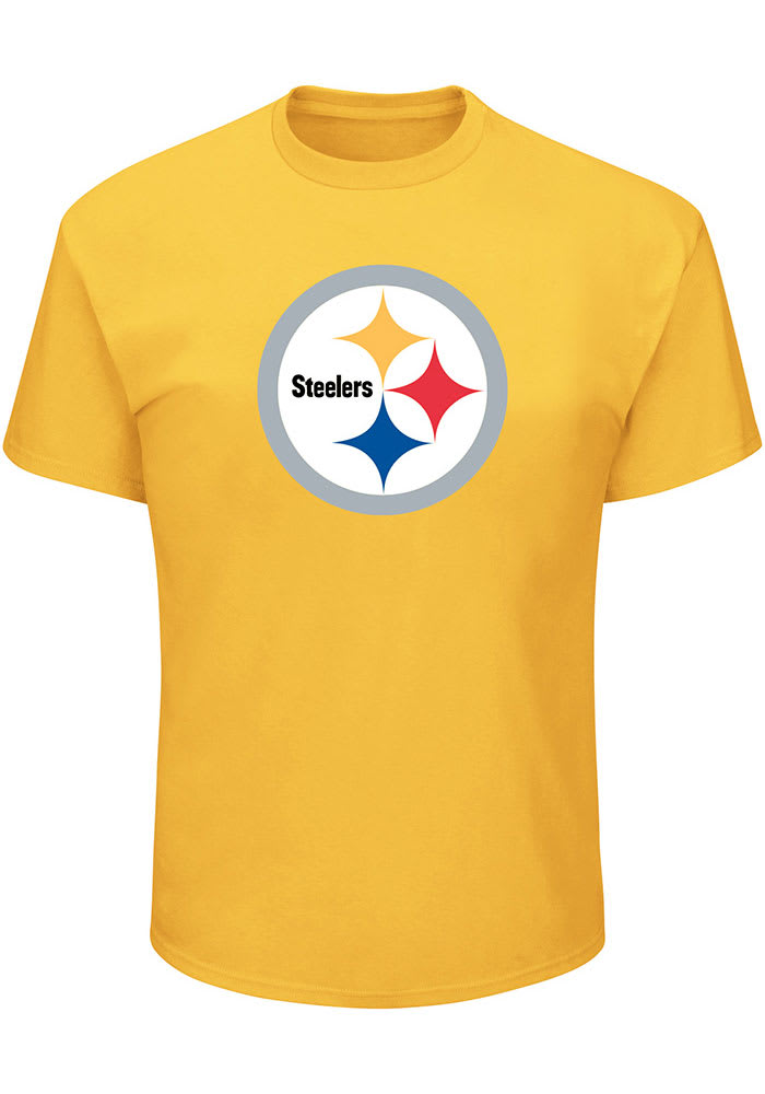 Pittsburgh Steelers Mens Gold Logo Big and Tall T-Shirt