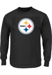 Pittsburgh Steelers Mens Black Logo Big and Tall Long Sleeve T-Shirt