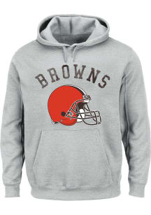 Cleveland Browns Mens Grey Arched Wordmark Big and Tall Hooded Sweatshirt