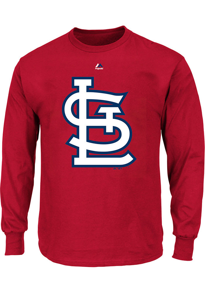 St Louis Cardinals Mens Red Logo Big and Tall Long Sleeve T-Shirt