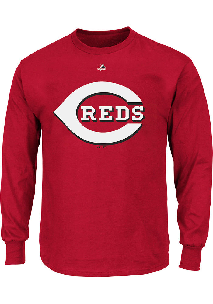Cincinnati Reds Mens Red Logo Big and Tall Long Sleeve T-Shirt