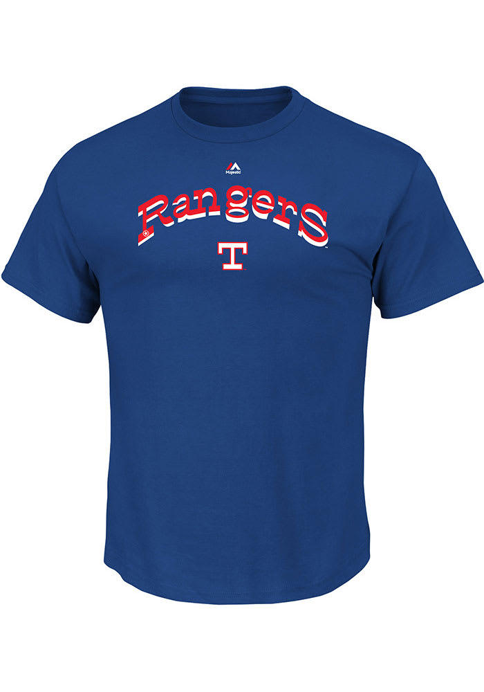 Texas Rangers Wordmark Logo Tee - Blue