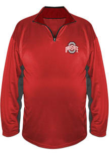Ohio State Buckeyes Mens Red Color Block Big and Tall 1/4 Zip Pullover