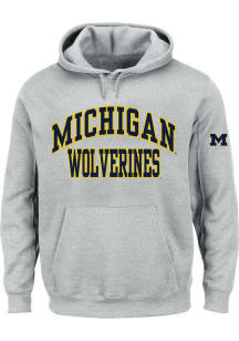 Michigan Wolverines Mens Grey Arch Big and Tall Hooded Sweatshirt
