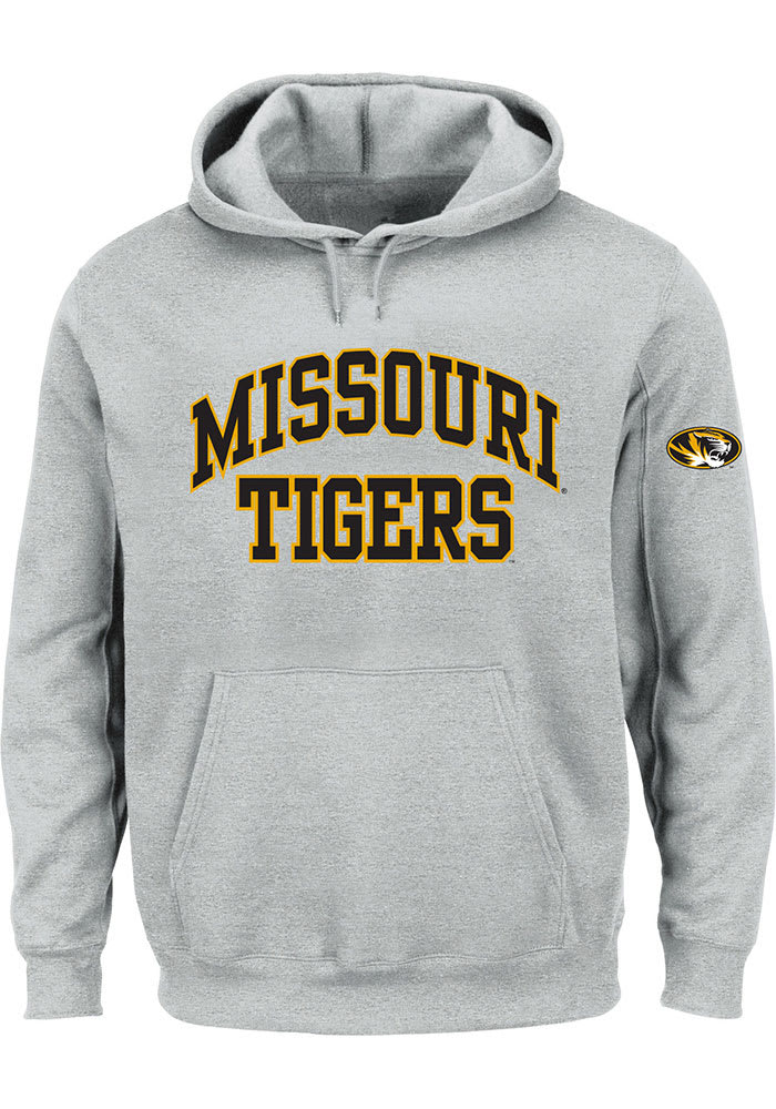 Missouri Tigers Mens Grey Arch Big and Tall Hooded Sweatshirt
