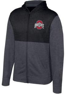 Ohio State Buckeyes Mens Charcoal Puffer Texture Big and Tall Light Weight Jacket