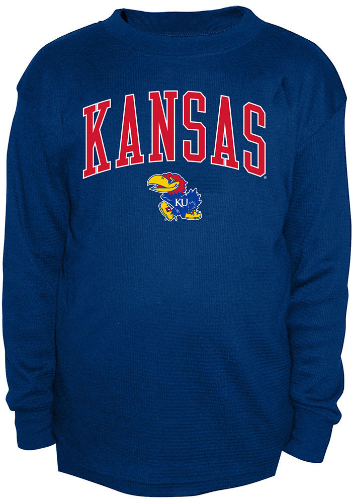 Kansas Jayhawks Mens Blue Thermal Big and Tall Long Sleeve T-Shirt