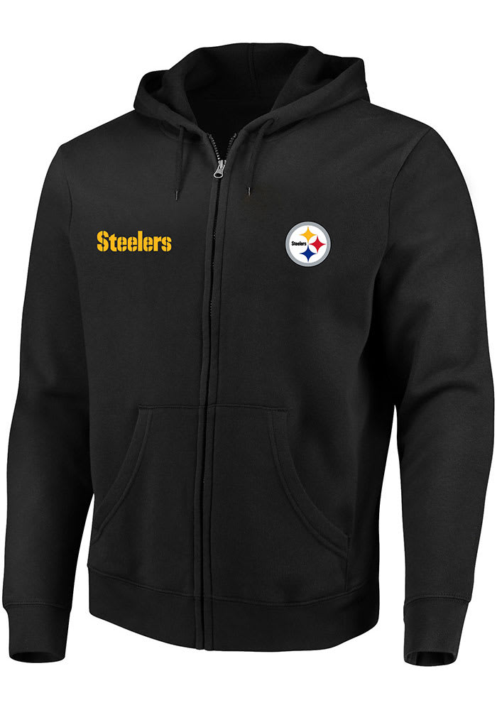 Eternal Fortune Fashion, LLC (Waitex) Pittsburgh Steelers Black Team Big and Tall Zip Sweatshirt, Black, 100% Cotton, Size 5XL, Rally House