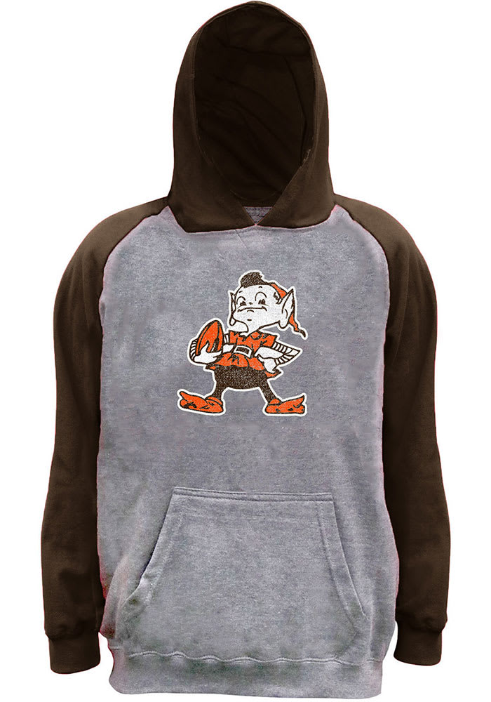 Cleveland Browns Mens Raglan Big and Tall Hooded Sweatshirt