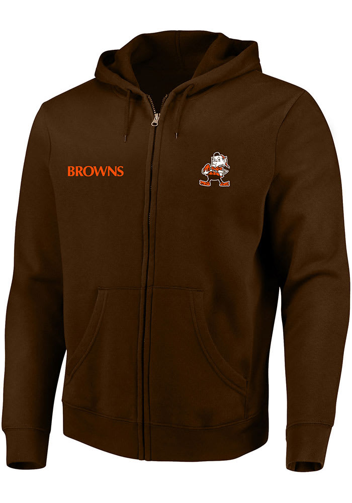 Cleveland Browns Mens Brown Team Big and Tall Zip Sweatshirt