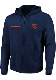 Chicago Bears Mens Navy Blue Team Big and Tall Zip Sweatshirt