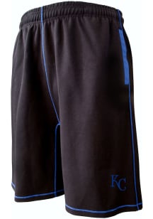 Kansas City Royals Mens Black Contrast Stitching Double Knit Big and Tall Shorts