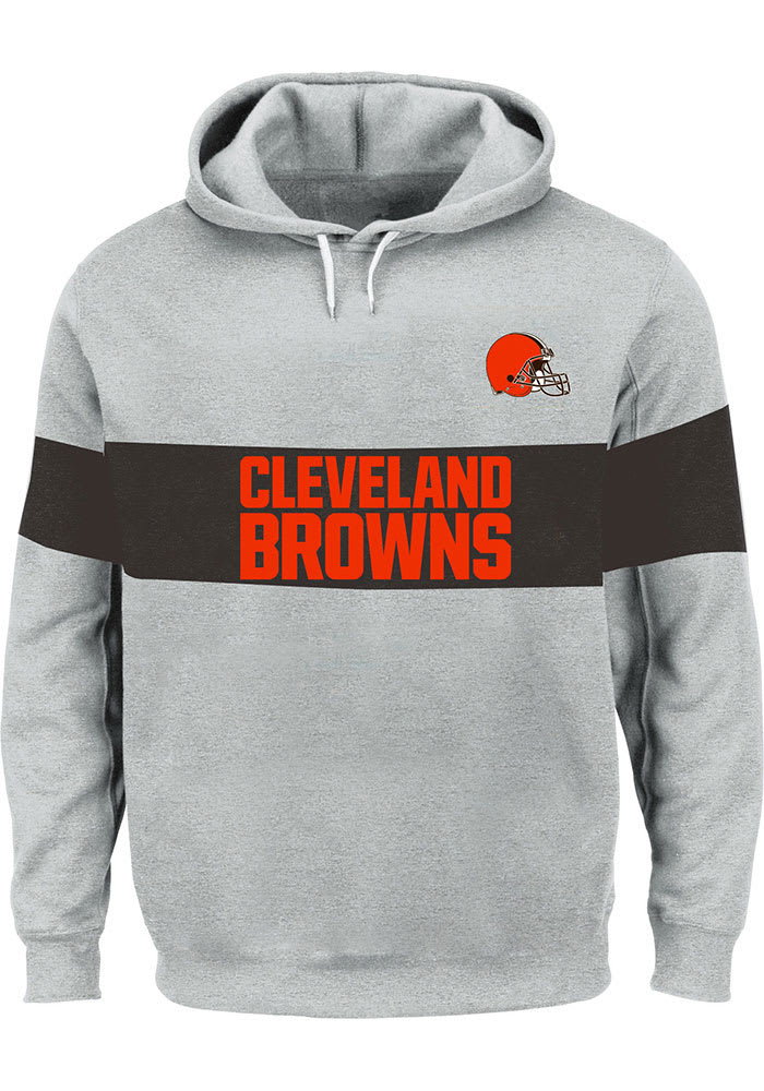 Cleveland Browns Mens Brown Color Block Big and Tall Hooded Sweatshirt