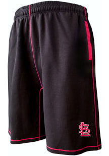 St Louis Cardinals Mens Black Contrast Stitching Double Knit Big and Tall Sweatpants