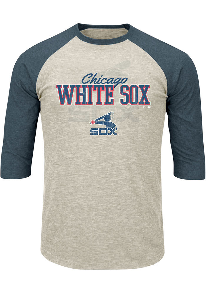 Chicago White Sox Mens Oatmeal Raglan Big and Tall T-Shirt