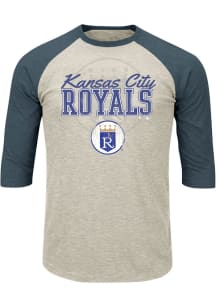 Kansas City Royals Mens Oatmeal Raglan Big and Tall T-Shirt