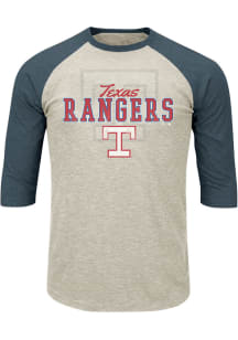 Texas Rangers Mens Oatmeal Raglan Big and Tall T-Shirt
