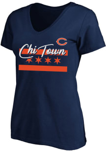 Chicago Bears Womens Navy Blue Hometown Short Sleeve T-Shirt
