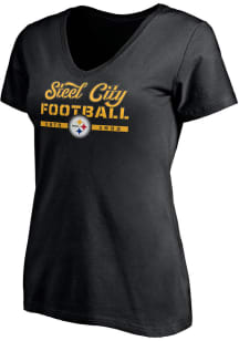 Pittsburgh Steelers Womens Black Hometown Short Sleeve T-Shirt