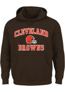 Cleveland Browns Mens Brown Heart And Soul Big and Tall Hooded Sweatshirt