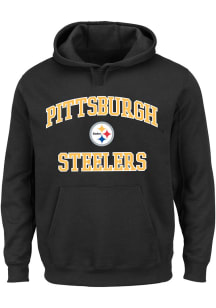 Pittsburgh Steelers Mens Black Heart And Soul Big and Tall Hooded Sweatshirt