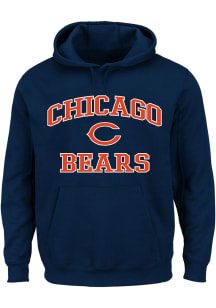 Chicago Bears Mens Navy Blue Heart And Soul Big and Tall Hooded Sweatshirt