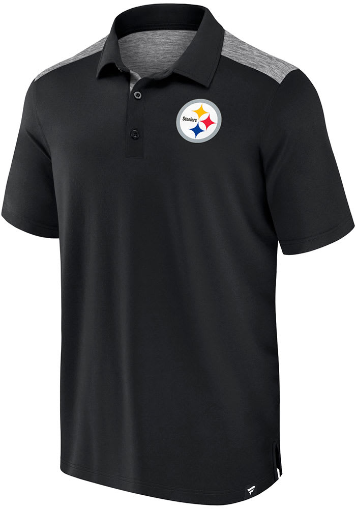 Eternal Fortune Fashion, LLC (Waitex) Pittsburgh Steelers Black Long Shot Big and Tall Polos Shirt, Black, 80% Cotton / 20% POL, Size 2XT, Rally House