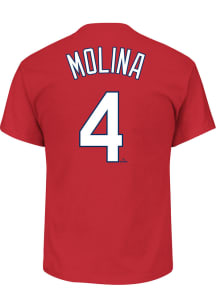 Yadier Molina St Louis Cardinals Mens Name And Number Big and Tall Player Tee - Red