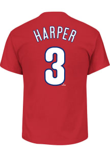 Bryce Harper Philadelphia Phillies Mens Name And Number Big and Tall Player Tee - Red