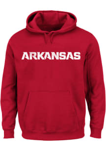 Arkansas Razorbacks Mens Cardinal Pigment Big and Tall Hooded Sweatshirt