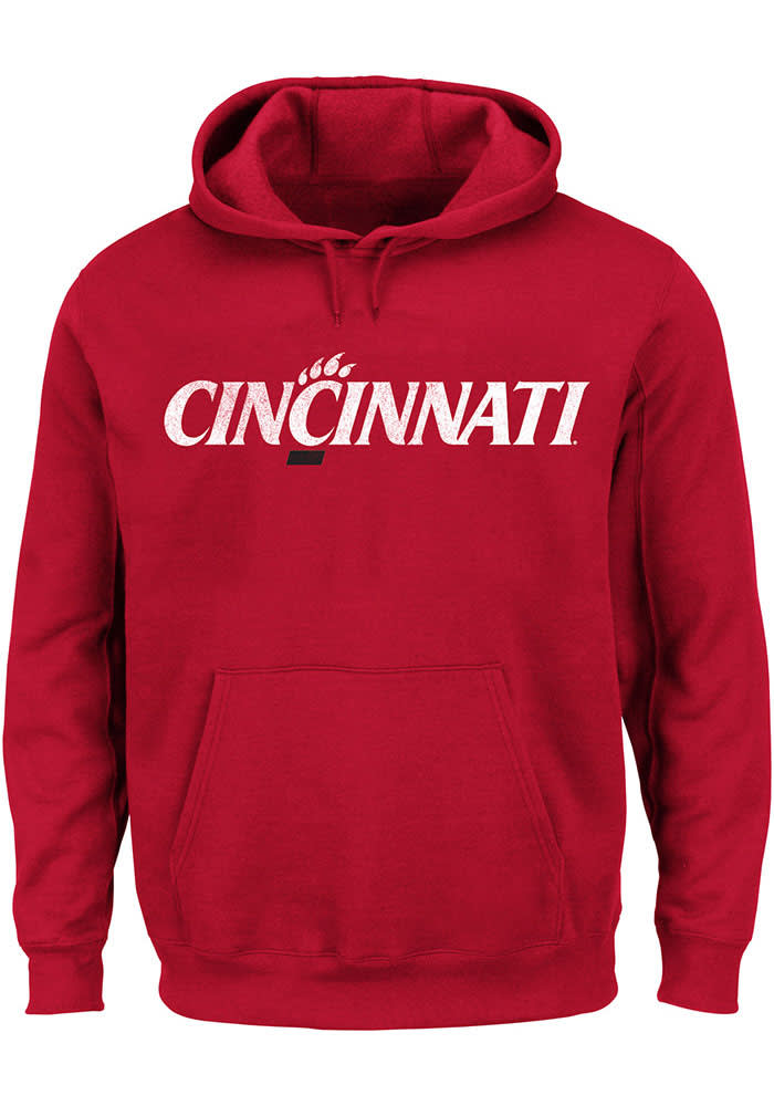 Cincinnati Bearcats Mens Red Pigment Big and Tall Hooded Sweatshirt