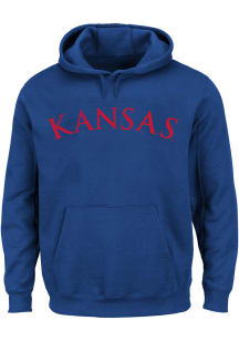 Kansas Jayhawks Mens Blue Pigment Big and Tall Hooded Sweatshirt
