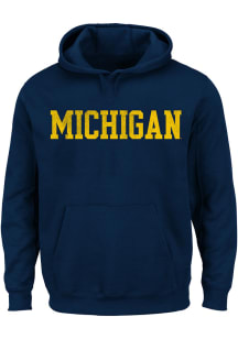 Michigan Wolverines Mens Navy Blue Pigment Big and Tall Hooded Sweatshirt