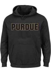 Purdue Boilermakers Mens Black Pigment Big and Tall Hooded Sweatshirt