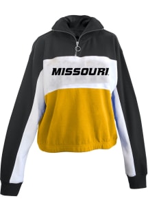 Missouri Tigers Womens White Colorblock + 1/4 Zip Pullover