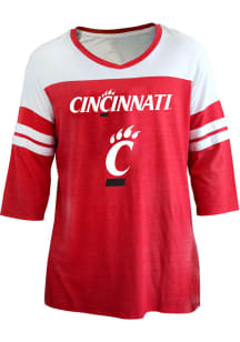 Cincinnati Bearcats Womens Red Contrast 3/4 + LS Tee
