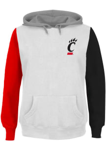 Cincinnati Bearcats Womens Grey Contrast Sleeve + Hooded Sweatshirt