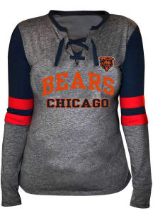 Chicago Bears Womens Charcoal Contrast LS Tee