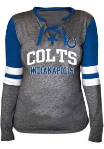 Indianapolis Colts Womens Charcoal Contrast LS Tee
