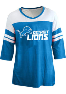 Detroit Lions Womens Blue Striped LS Tee