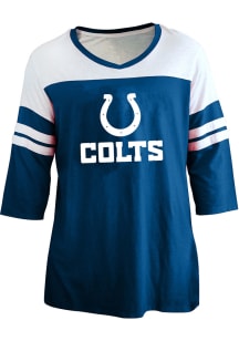 Indianapolis Colts Womens Blue Striped LS Tee