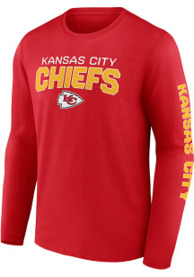 Kansas City Chiefs Mens Red GO THE DISTANCE Big and Tall Long Sleeve T-Shirt
