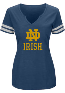 Notre Dame Fighting Irish Womens Navy Blue Irish Short Sleeve T-Shirt